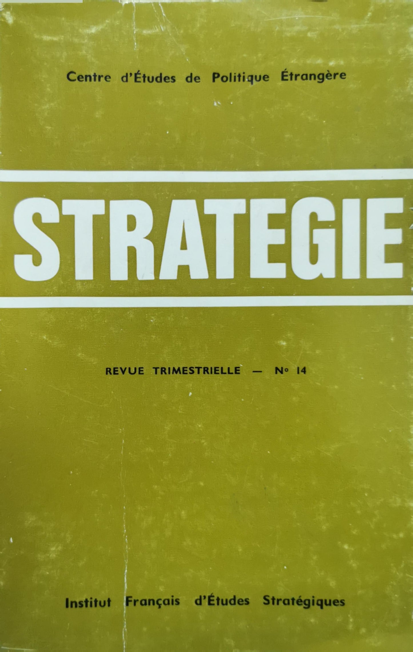STRATEGIE: Revue Trimestrielle – N° 14