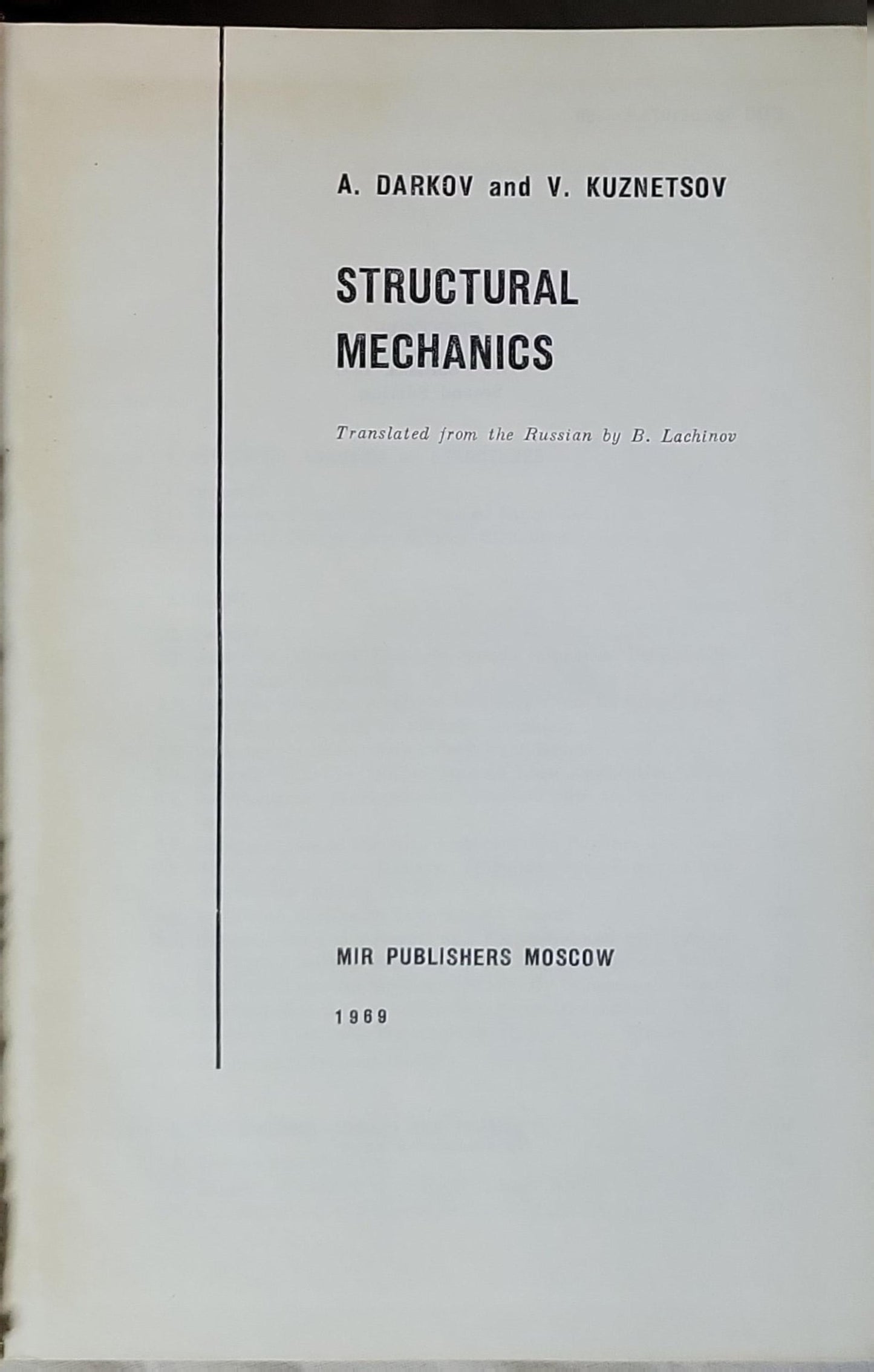 Structural Mechanics By A. Darkov and V. Kuznetsov