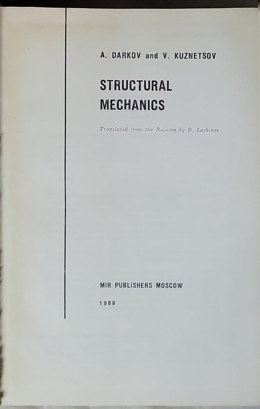 Structural Mechanics By A. Darkov and V. Kuznetsov
