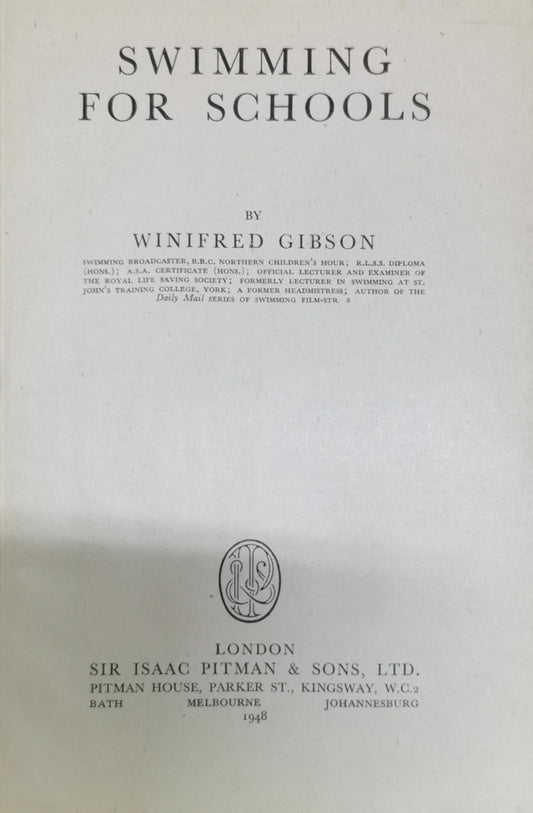 Swimming for Schools By Winifred Gibson