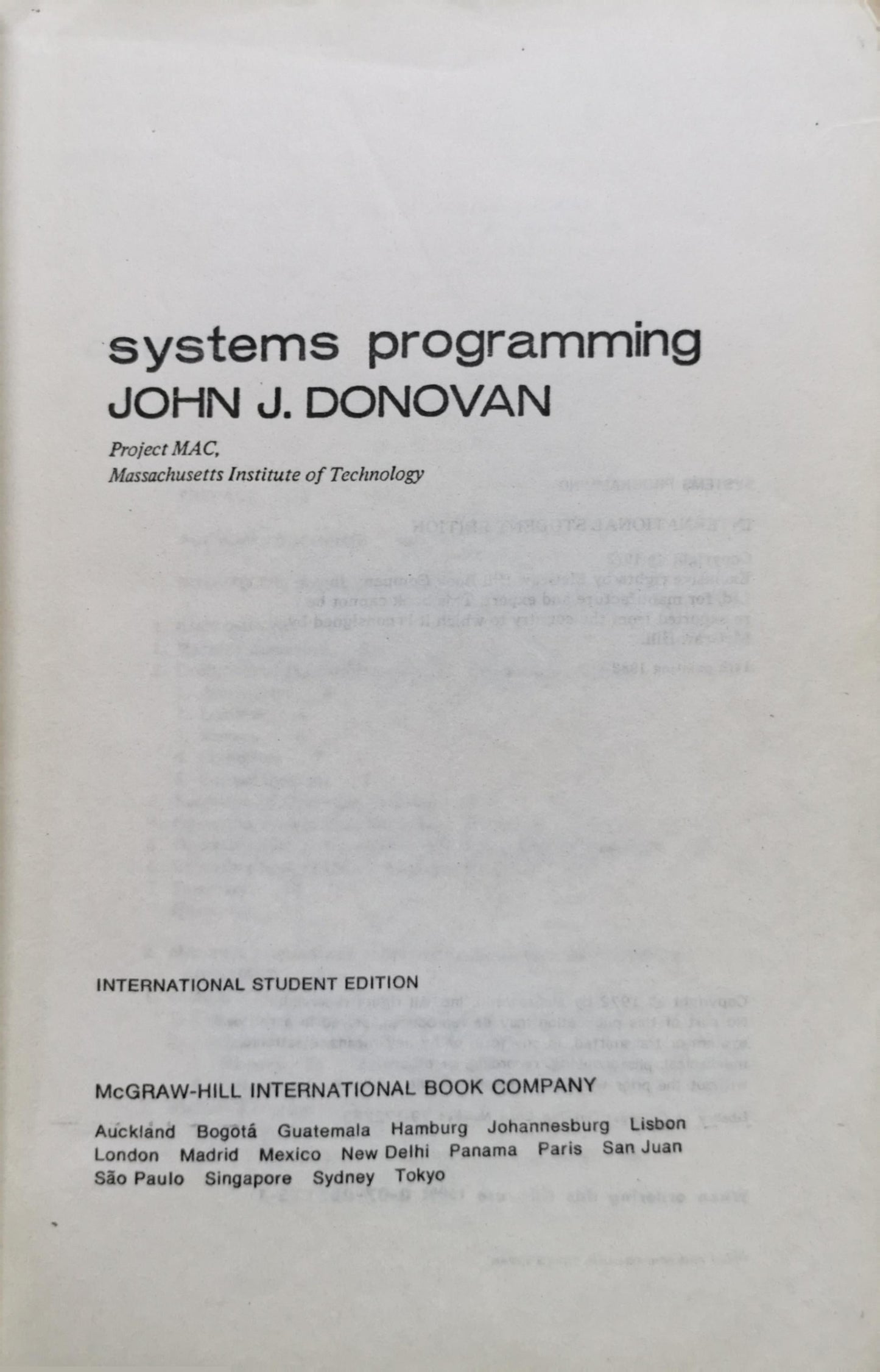 systems programming By John J. Donovan