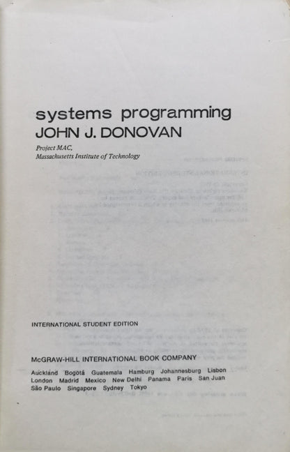 systems programming By John J. Donovan