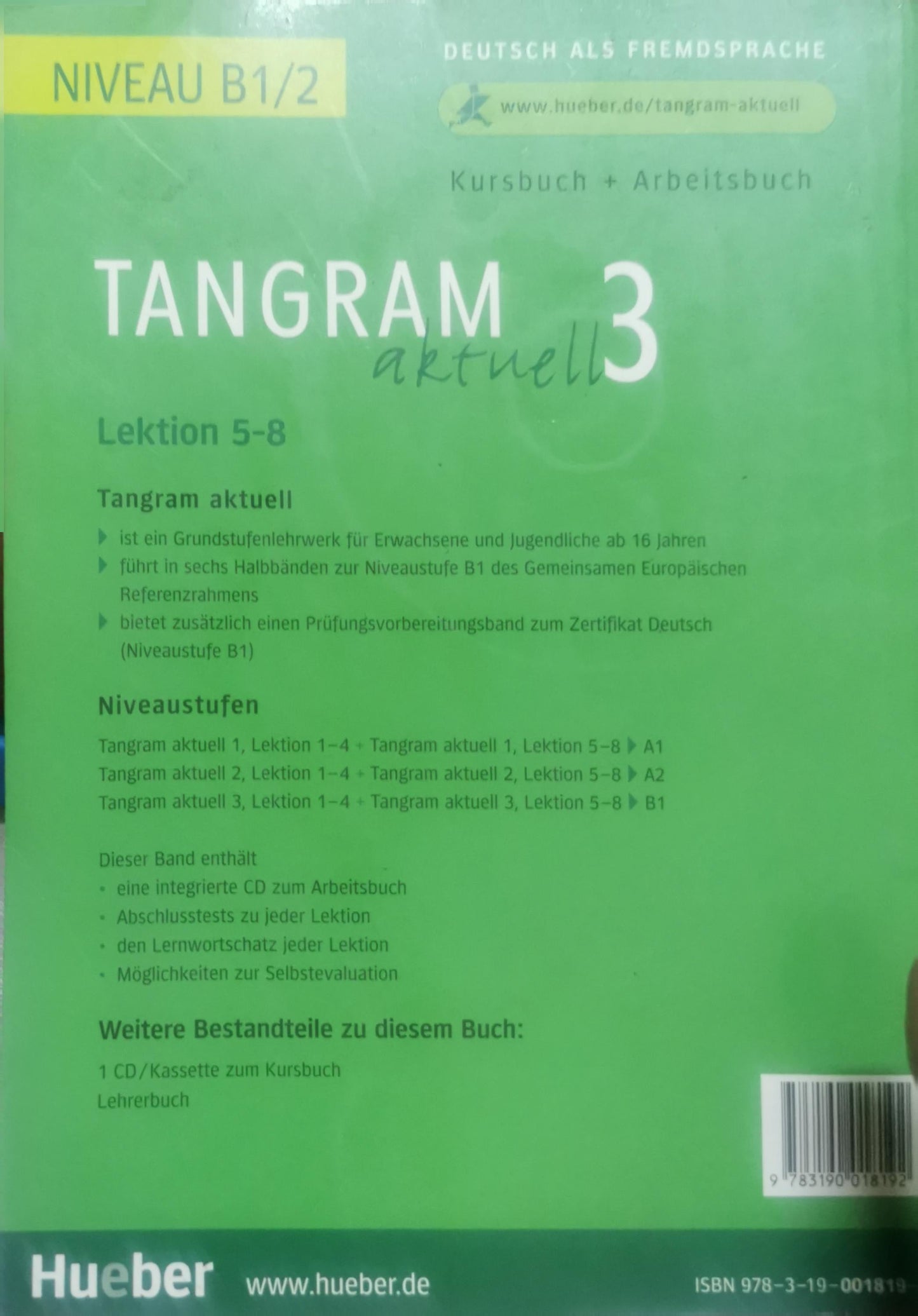 Tangram aktuell 3: Lektion 5-8 – Kursbuch + Arbeitsbuch mit Audio-CD zum Arbeitsbuch By Rosa-Maria Dallapiazza and Eduard von Jan and Beate Blüggel and Anja Schümann and Elke Bosse and Susanne Haberland