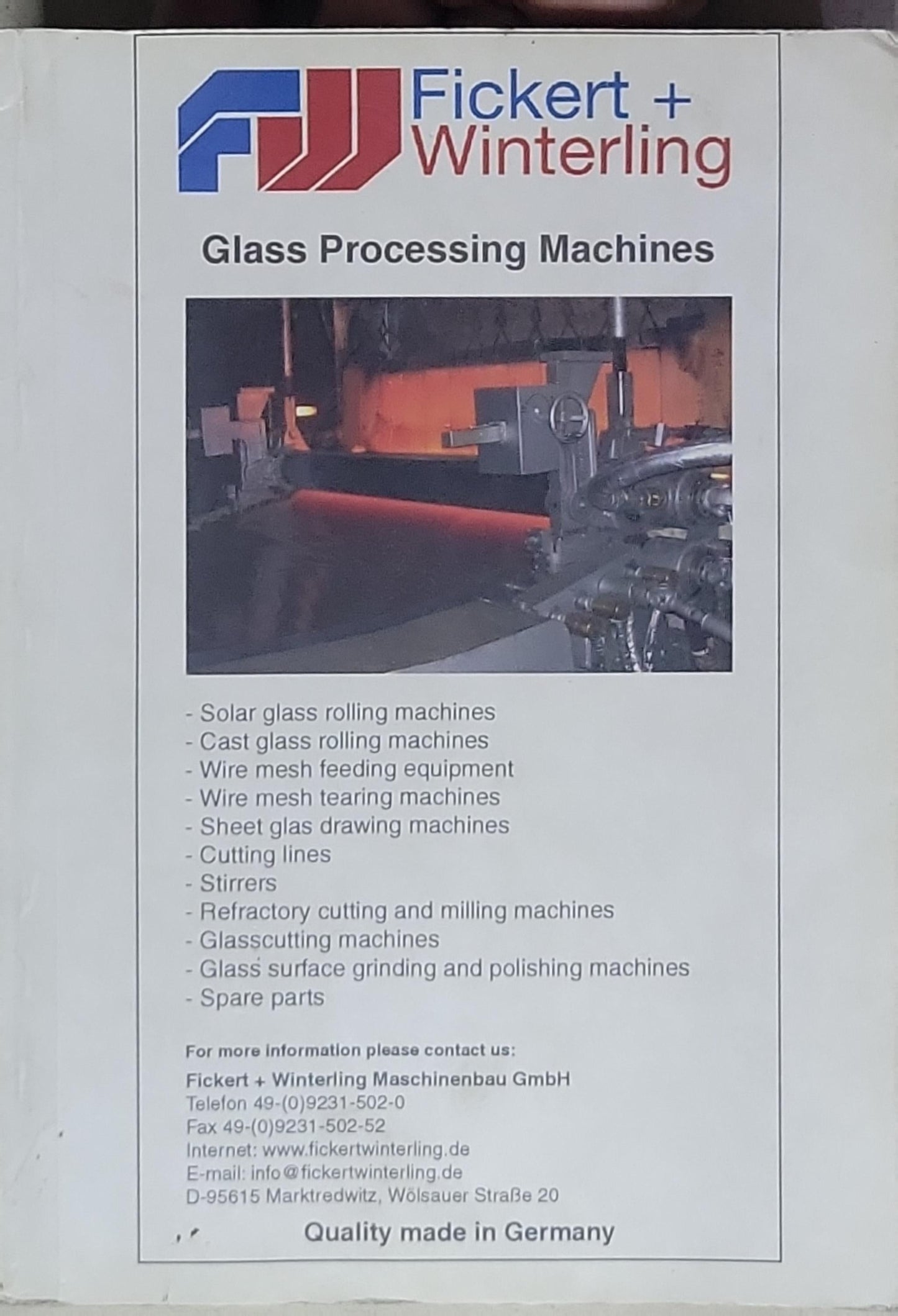 The 4th International Exhibition for Glass Products & Glass Technology: Official Catalogue