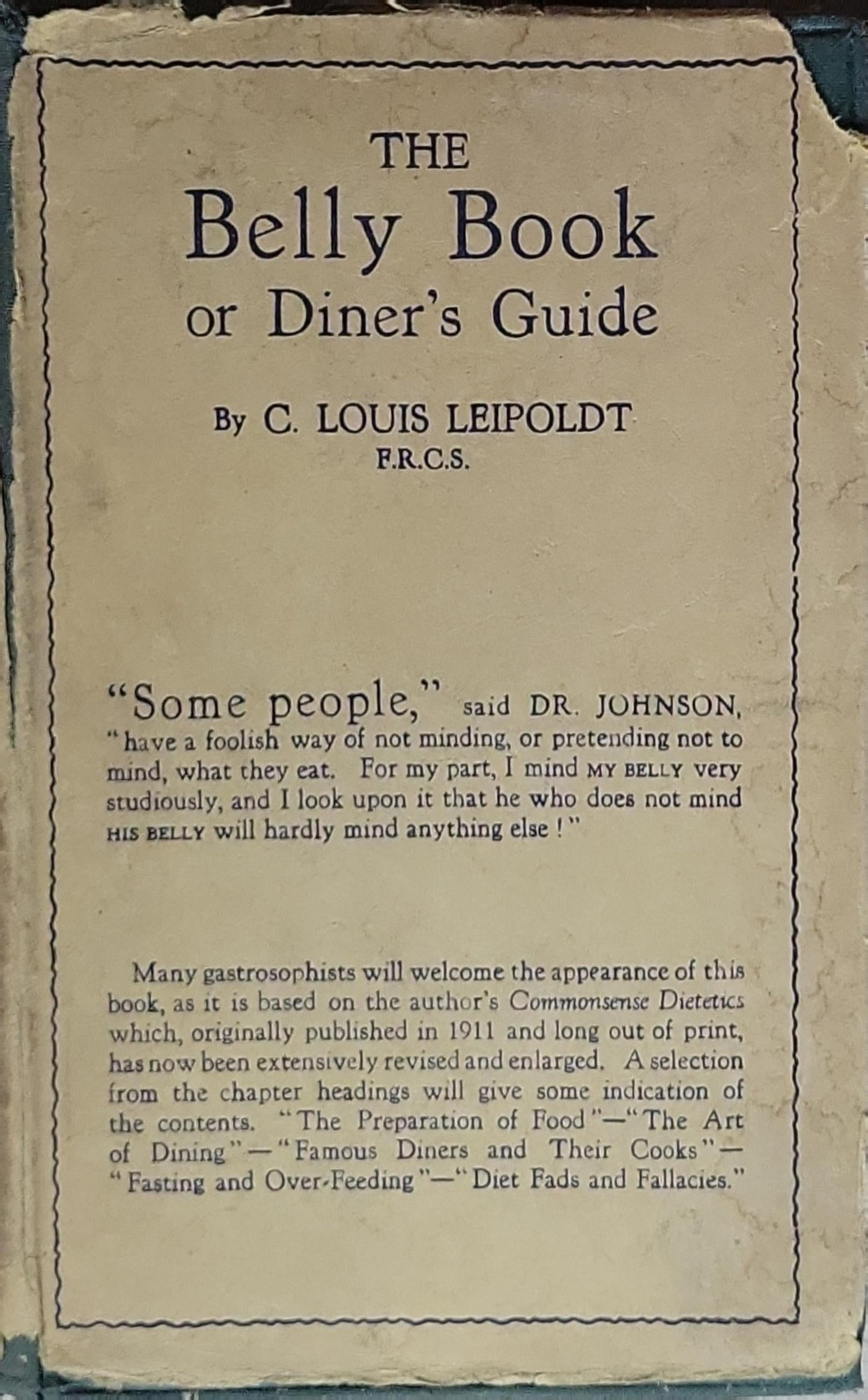 The Belly Book: or Diner's Guide