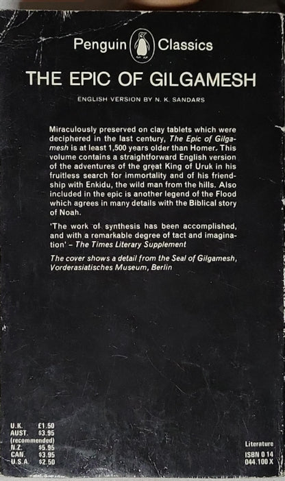 The Epic of Gilgamesh: English version by N. K. Sandars By N. K. Sandars