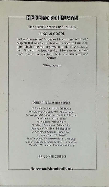 The Government Inspector: Hereford Plays edition By Nikolai Gogol