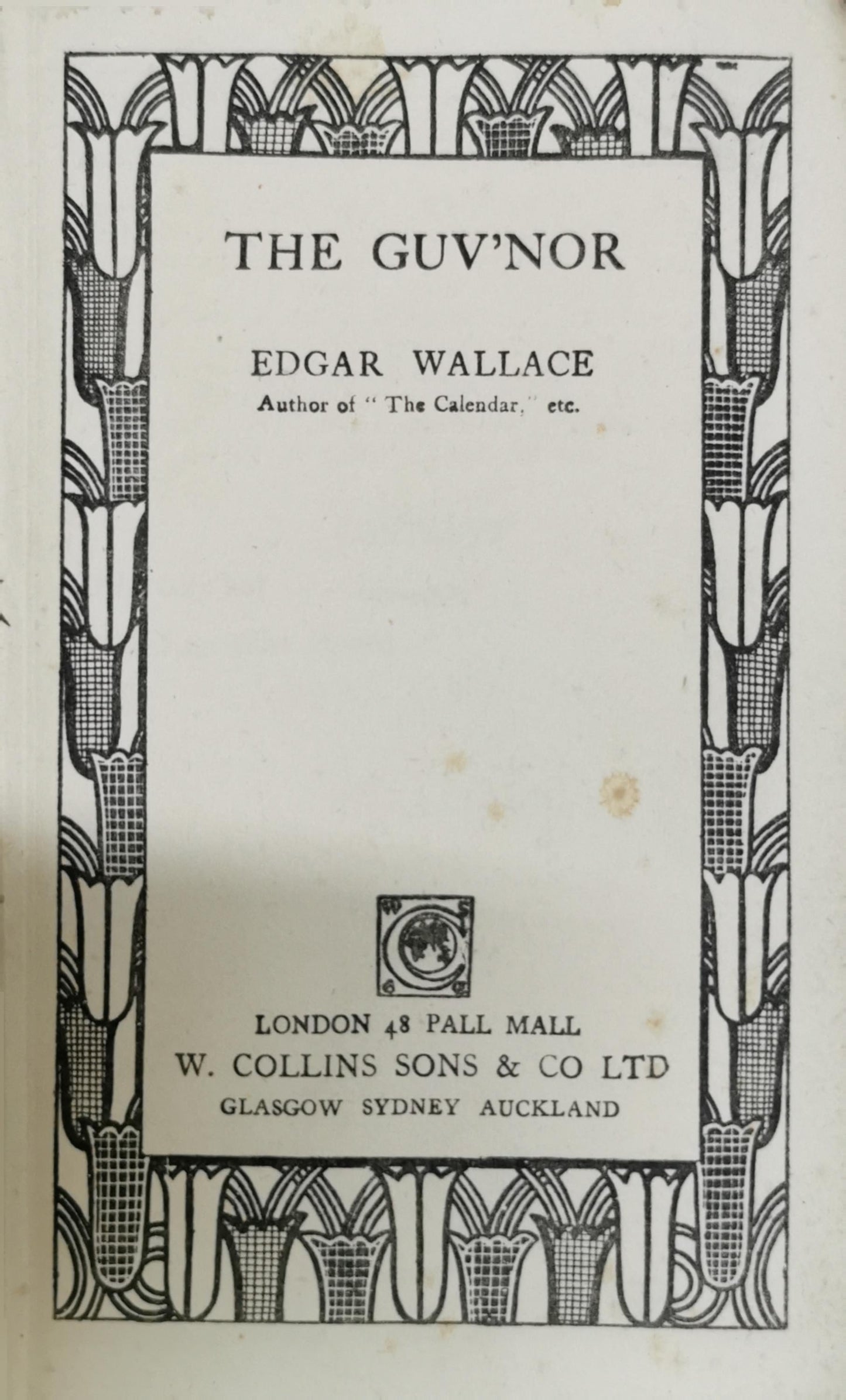 The Guv'nor By Edgar Wallace