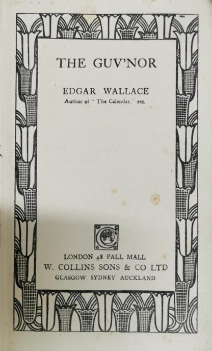 The Guv'nor By Edgar Wallace