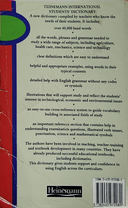 The Heinemann International Students' Dictionary By Christina Ruse and Elana Katz
