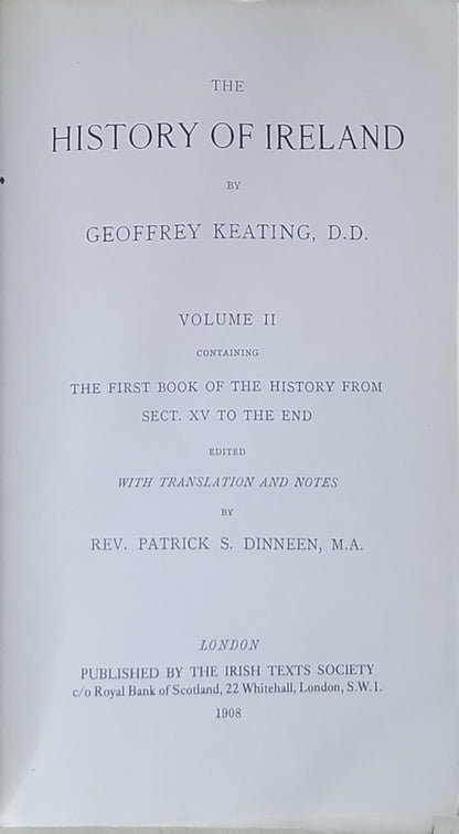 The History of Ireland: Volume II: Containing the First Book of the History from Sect. XV to the End