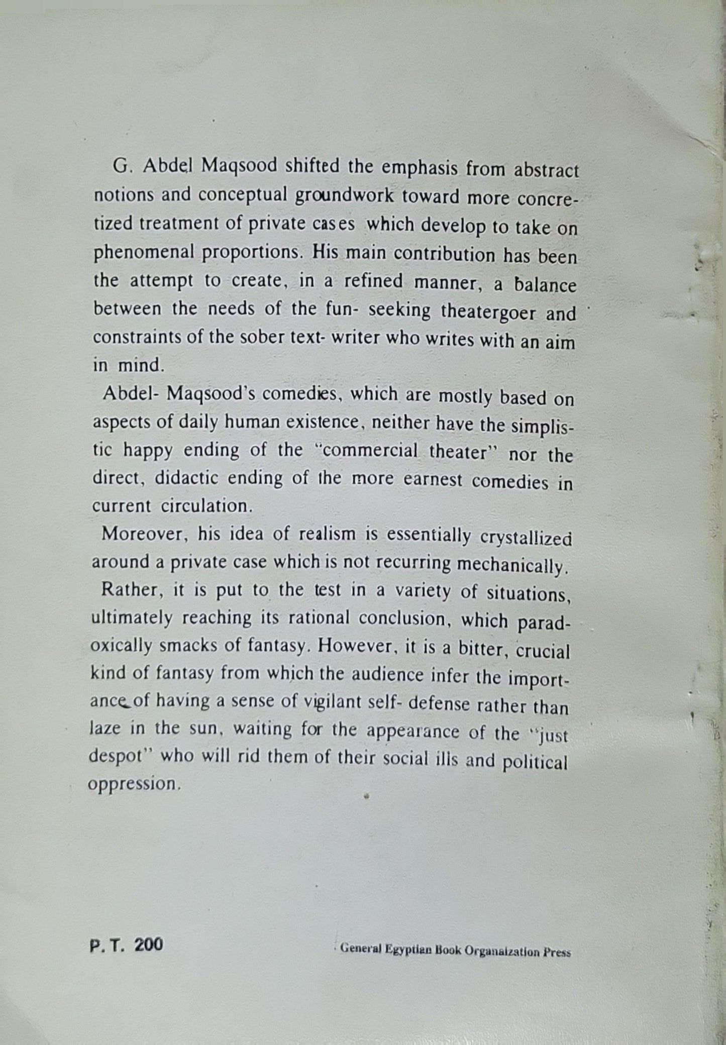 The Man Who Ate a Goose: A Play in Three Acts By Gamal Abdel Maqsood