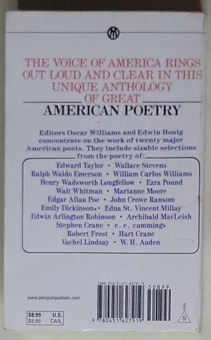 The Mentor Book of Major American Poets: From Edward Taylor and Walt Whitman to Hart Crane and W.H. Auden (Mentor Book)