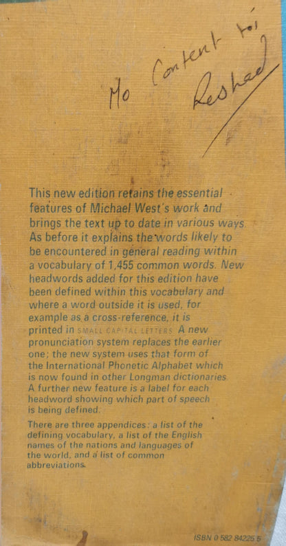 The New Method English Dictionary By Michael West and James Gareth Endicott