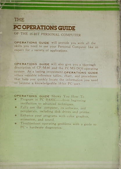 The PC Operations Guide: of the 16-BIT Personal Computer