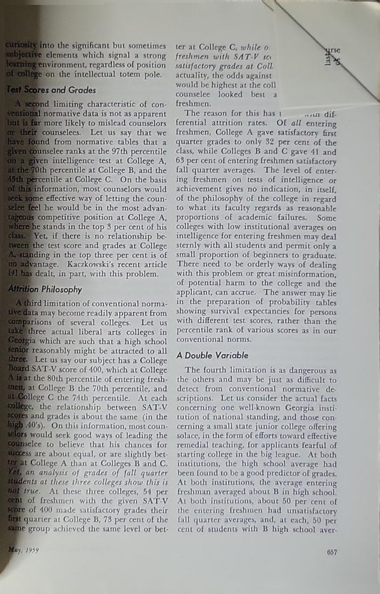 The Personnel and Guidance Journal: May 1959