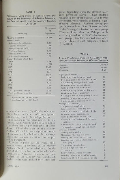 The Personnel and Guidance Journal: October 1958