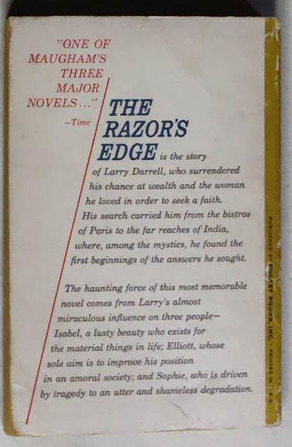 The Razor's Edge: is the story of a man's lifelong search for fulfillment