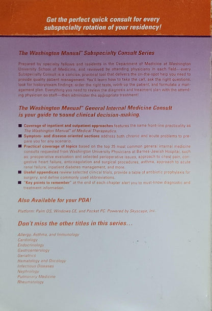 The Washington Manual® General Internal Medicine Consult: The Washington Manual® Subspecialty Consult Series