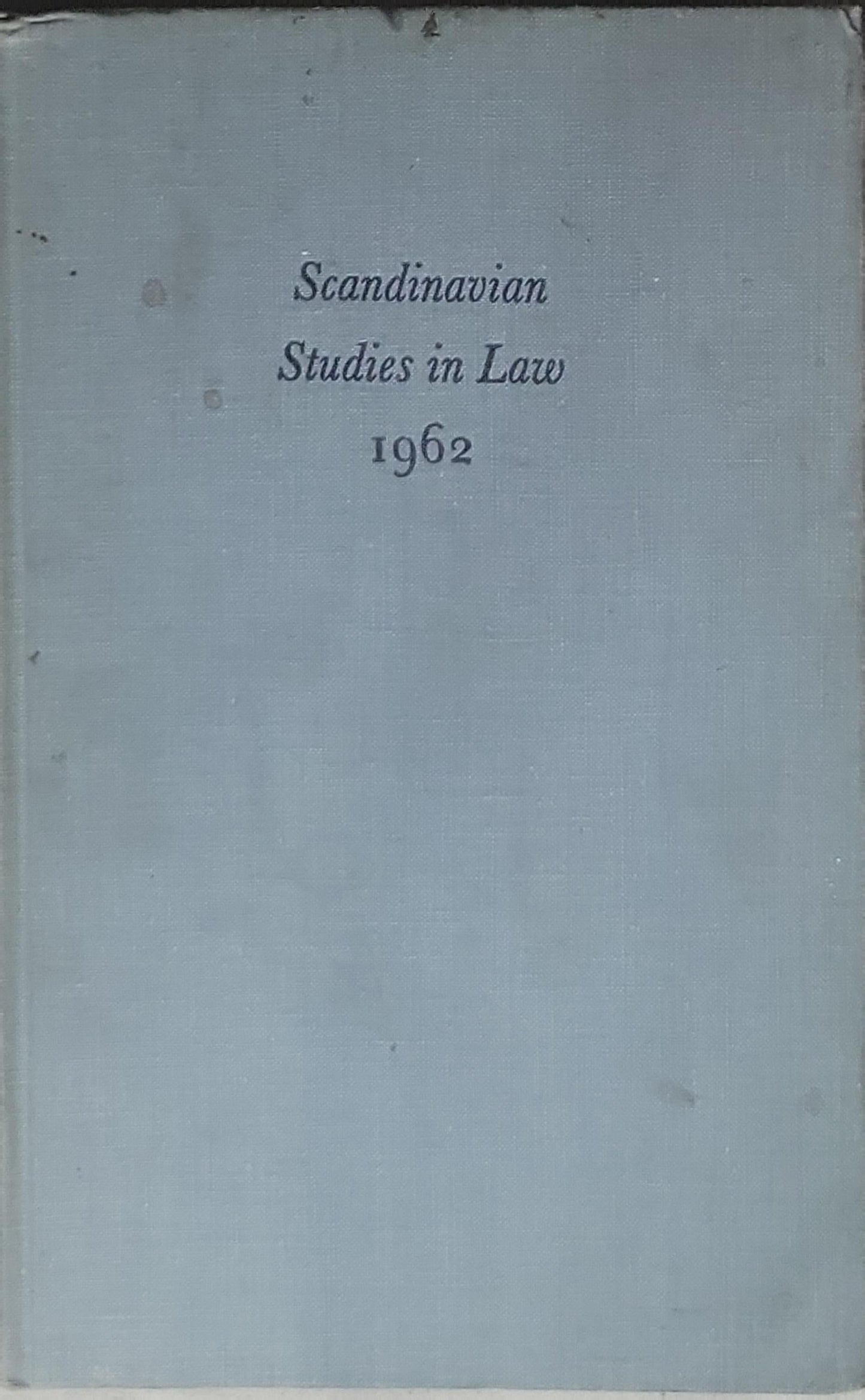 Tort liability and liability insurance: Scandinavian studies in law, volume 6 (1962)