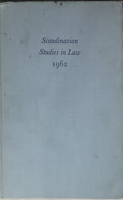 Tort liability and liability insurance: Scandinavian studies in law, volume 6 (1962)