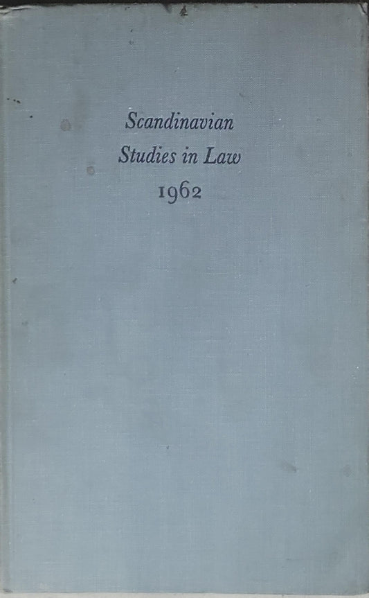 Tort liability and liability insurance: Scandinavian studies in law, volume 6 (1962)