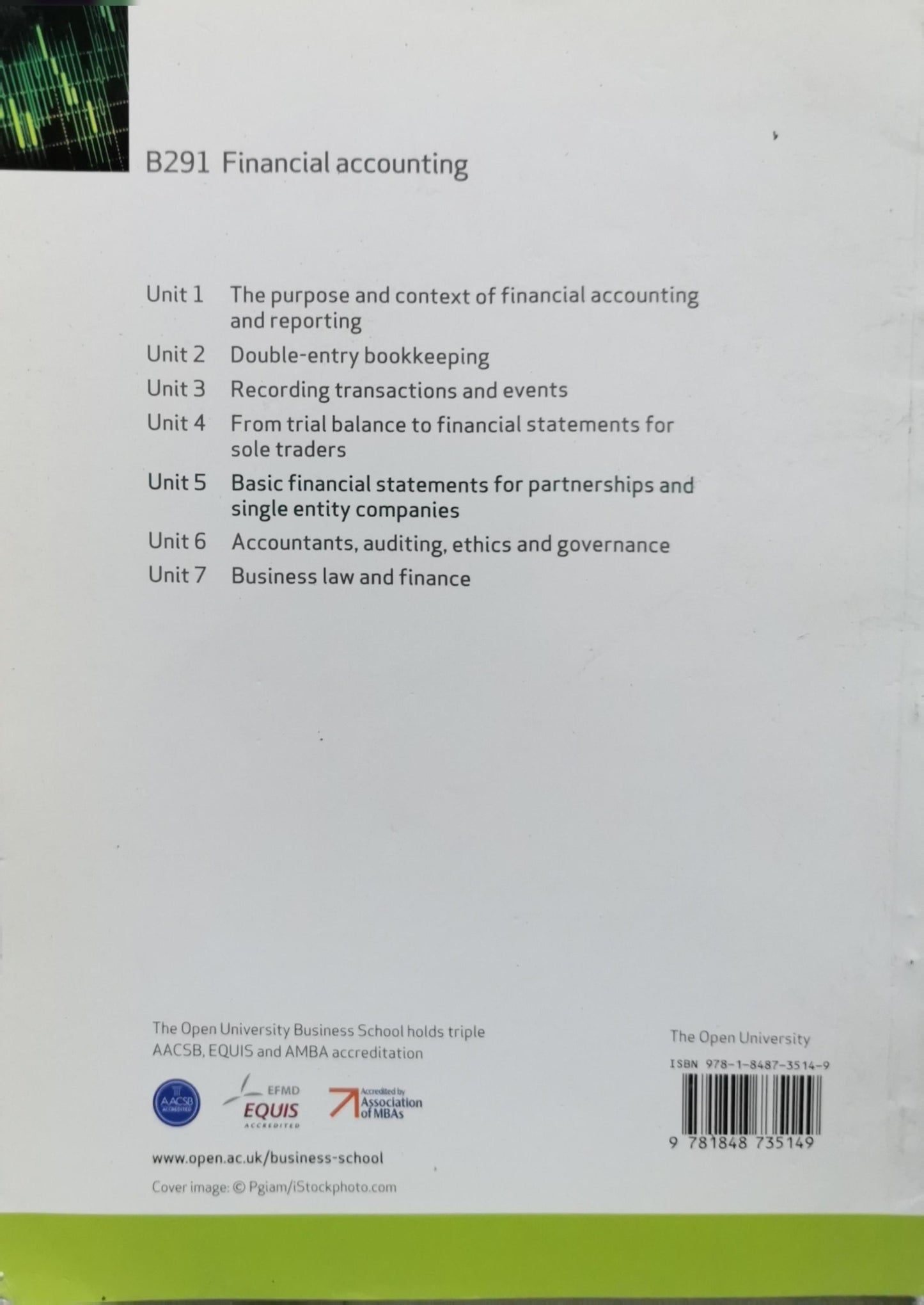 Unit 5 Basic financial statements for partnerships and single entity companies By The Open University