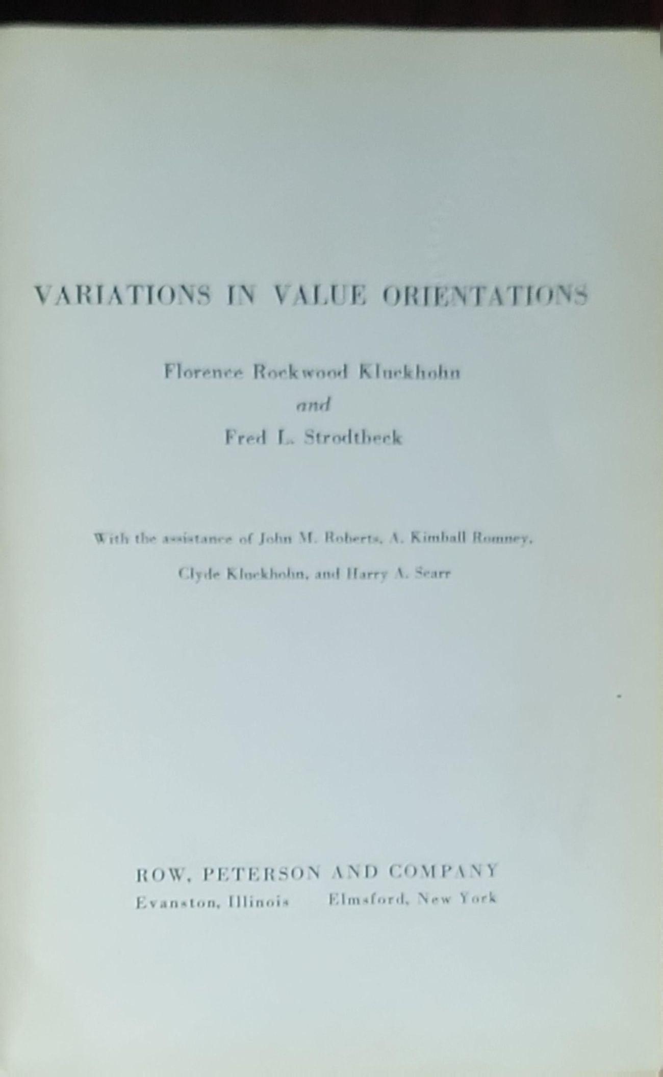 Variations in Value Orientations