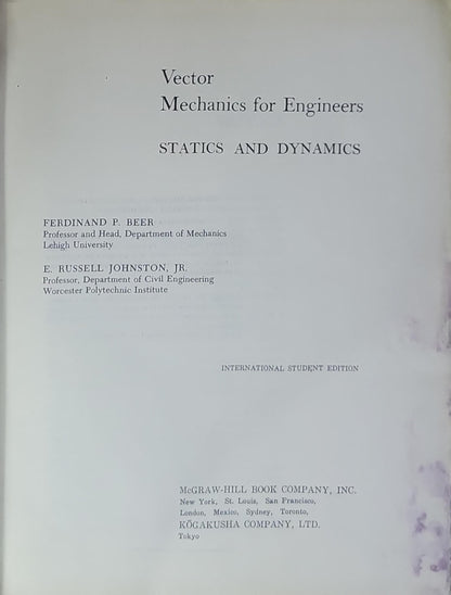 Vector Mechanics for Engineers: Statics and Dynamics