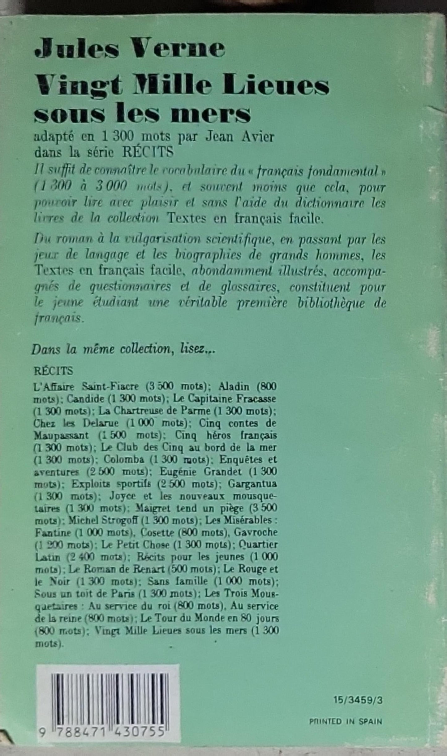 Vingt Mille Lieues Sous Les Mers: Roman adapte en Franois facile par Albert-Jean Avier