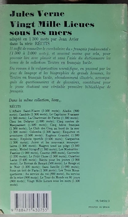 Vingt Mille Lieues Sous Les Mers: Roman adapte en Franois facile par Albert-Jean Avier