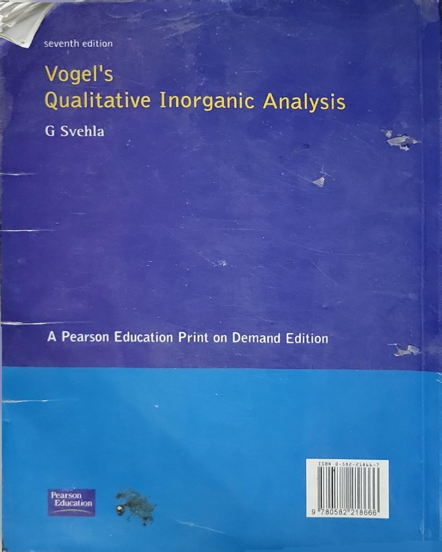 Vogel's Qualitative Inorganic Analysis By G Svehla
