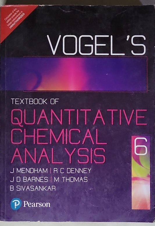 Vogel's Textbook of Quantitative Chemical Analysis