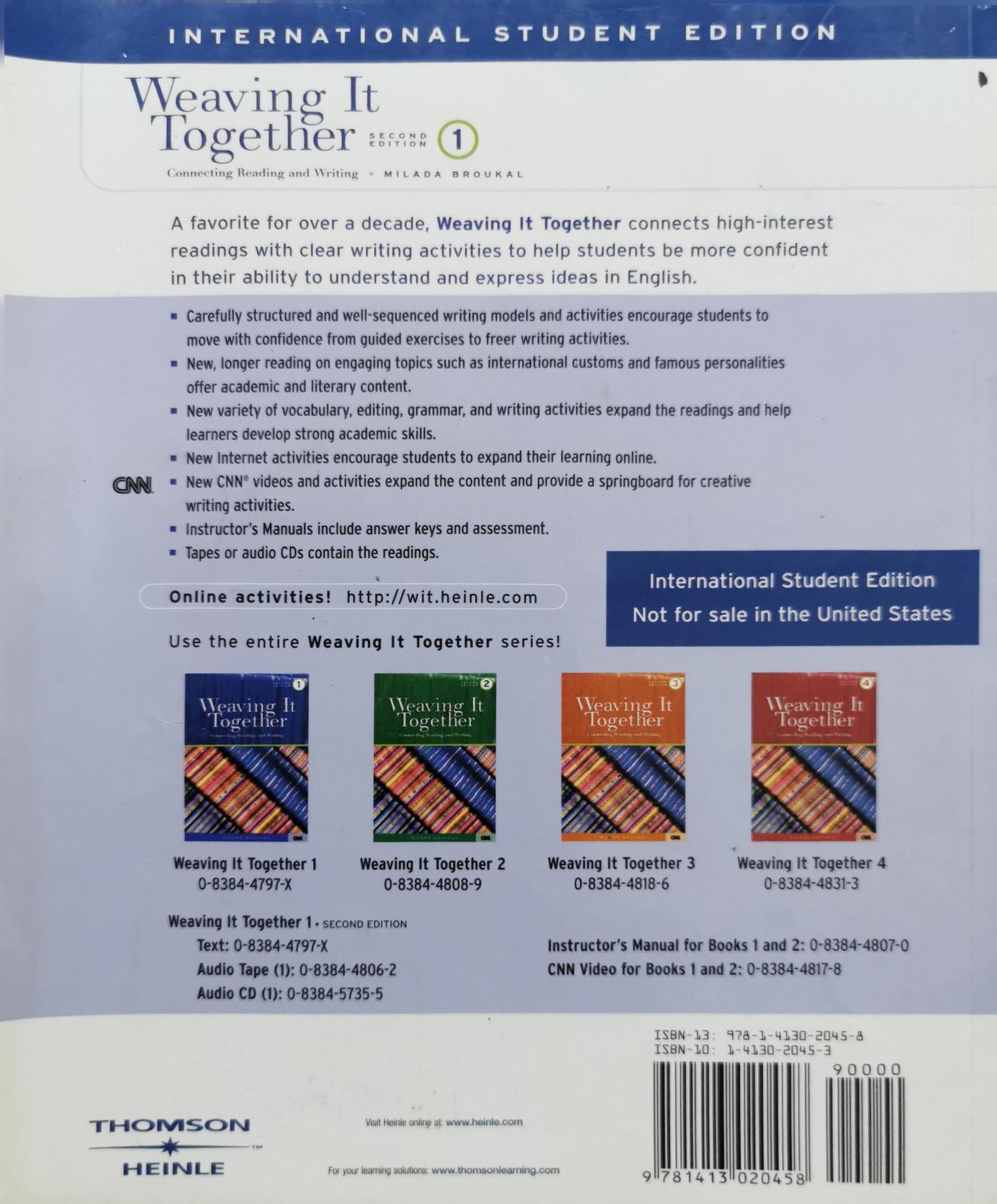 Weaving It Together: Connecting Reading and Writing By Milada Broukal