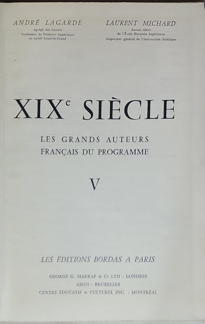 XIXe siècle: Les grands auteurs français du programme