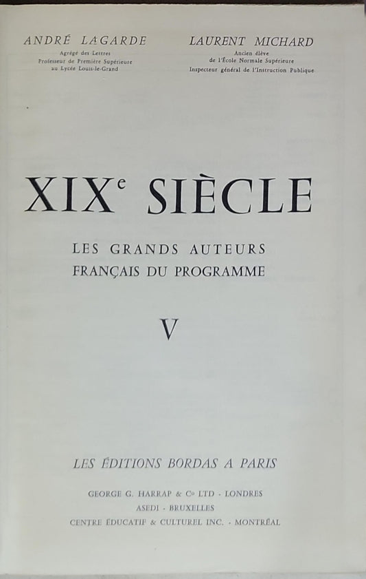 XIXe siècle: Les grands auteurs français du programme